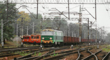 Pociąg towarowy prowadzony lokomotywą ET 22 - 501.

Skierniewice, 01.10.2005...